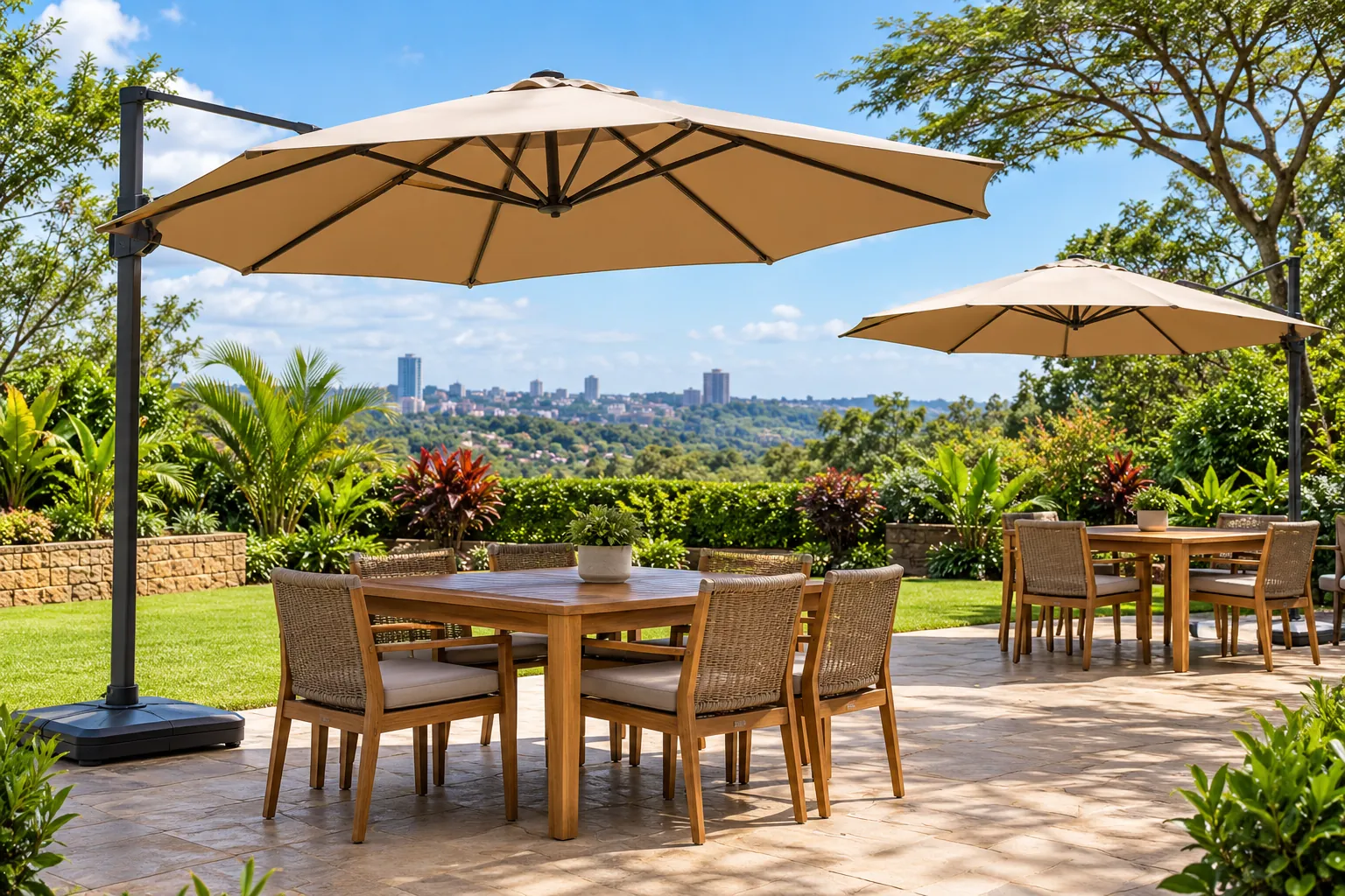 Illustration of outdoor umbrellas