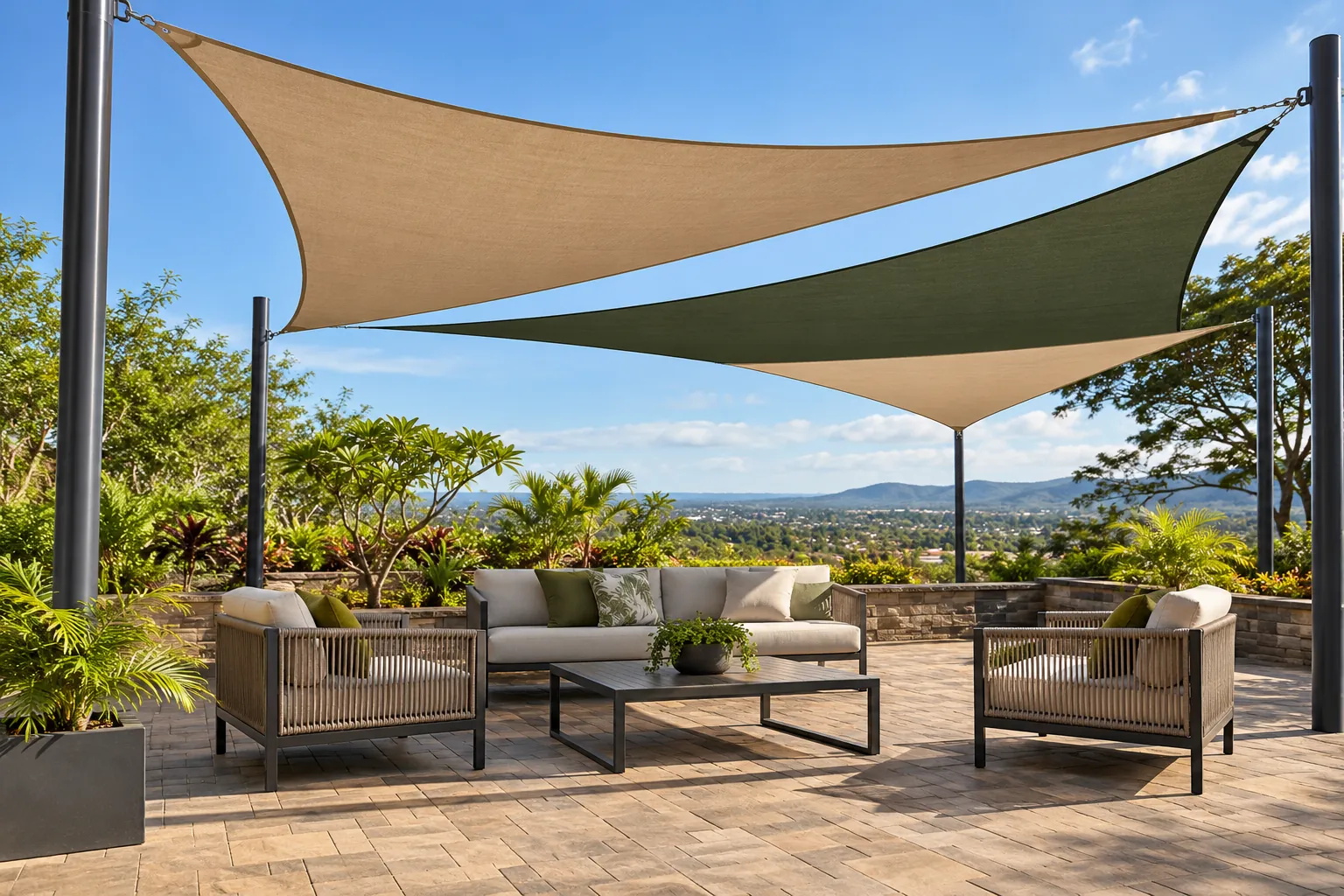 Illustration of shade sails